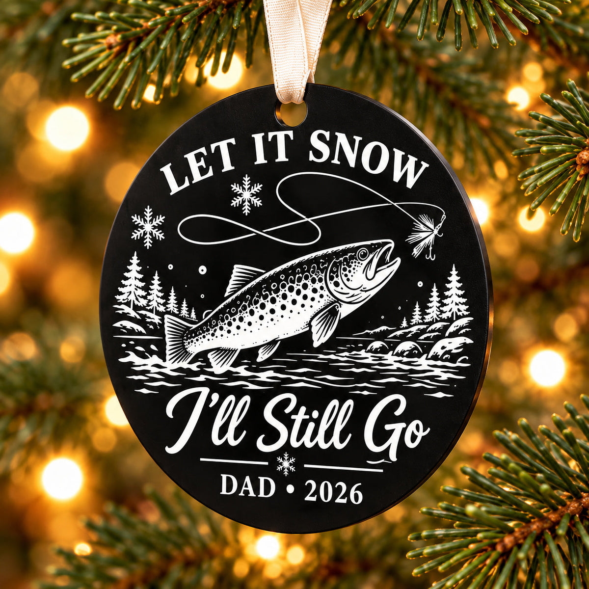 let it snow fishing ornament photo 3