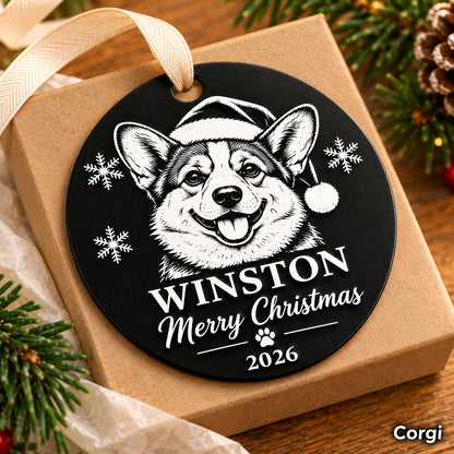 Personalized corgi engraved Christmas ornament - photo 2