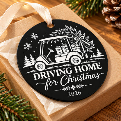 driving home golf cart personalized golf Christmas ornament — photo 2