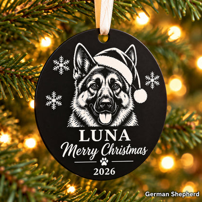 Personalized german shepherd engraved Christmas ornament - photo 3