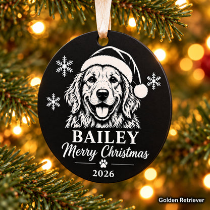 Personalized golden retriever engraved Christmas ornament - photo 3