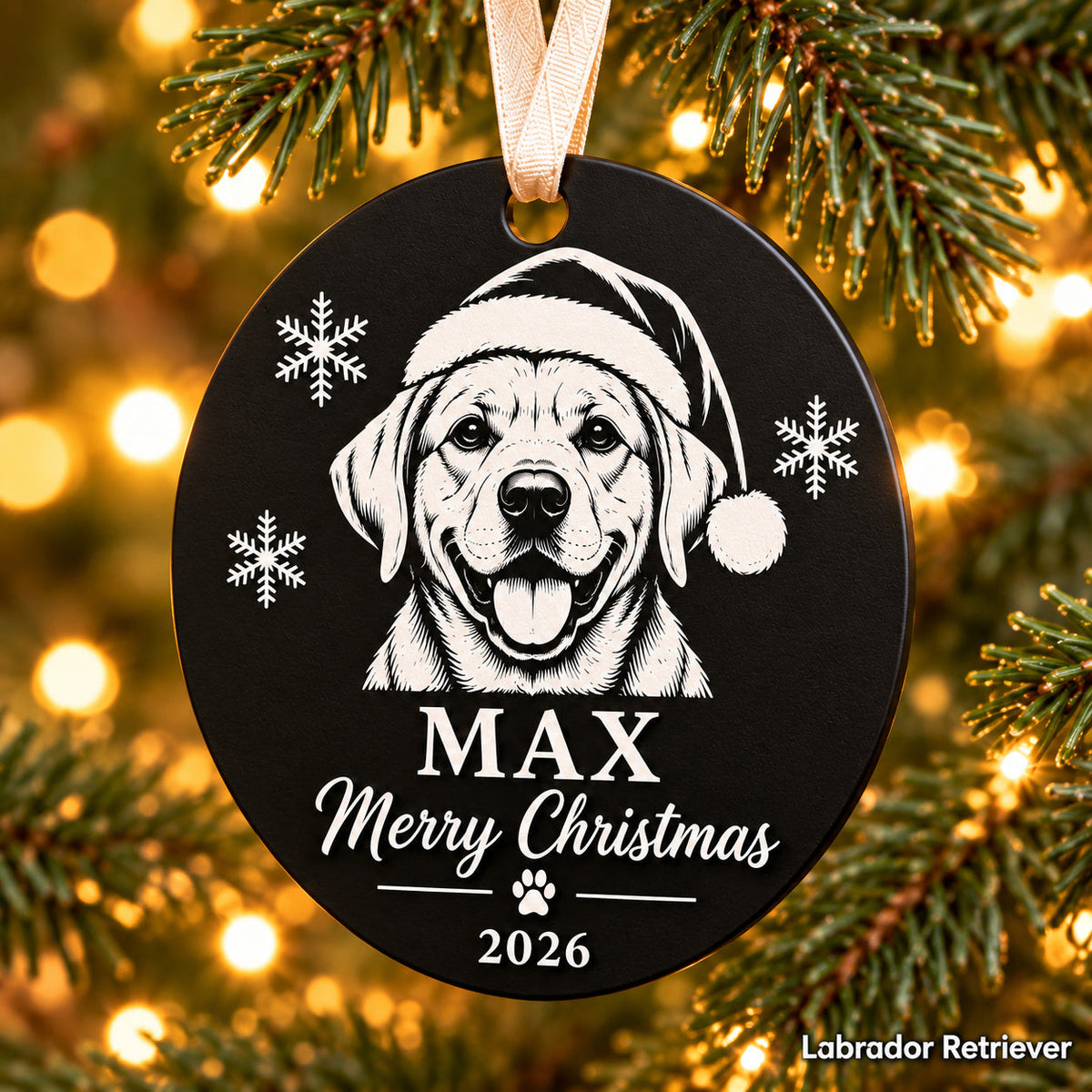 Personalized labrador retriever engraved Christmas ornament - photo 3