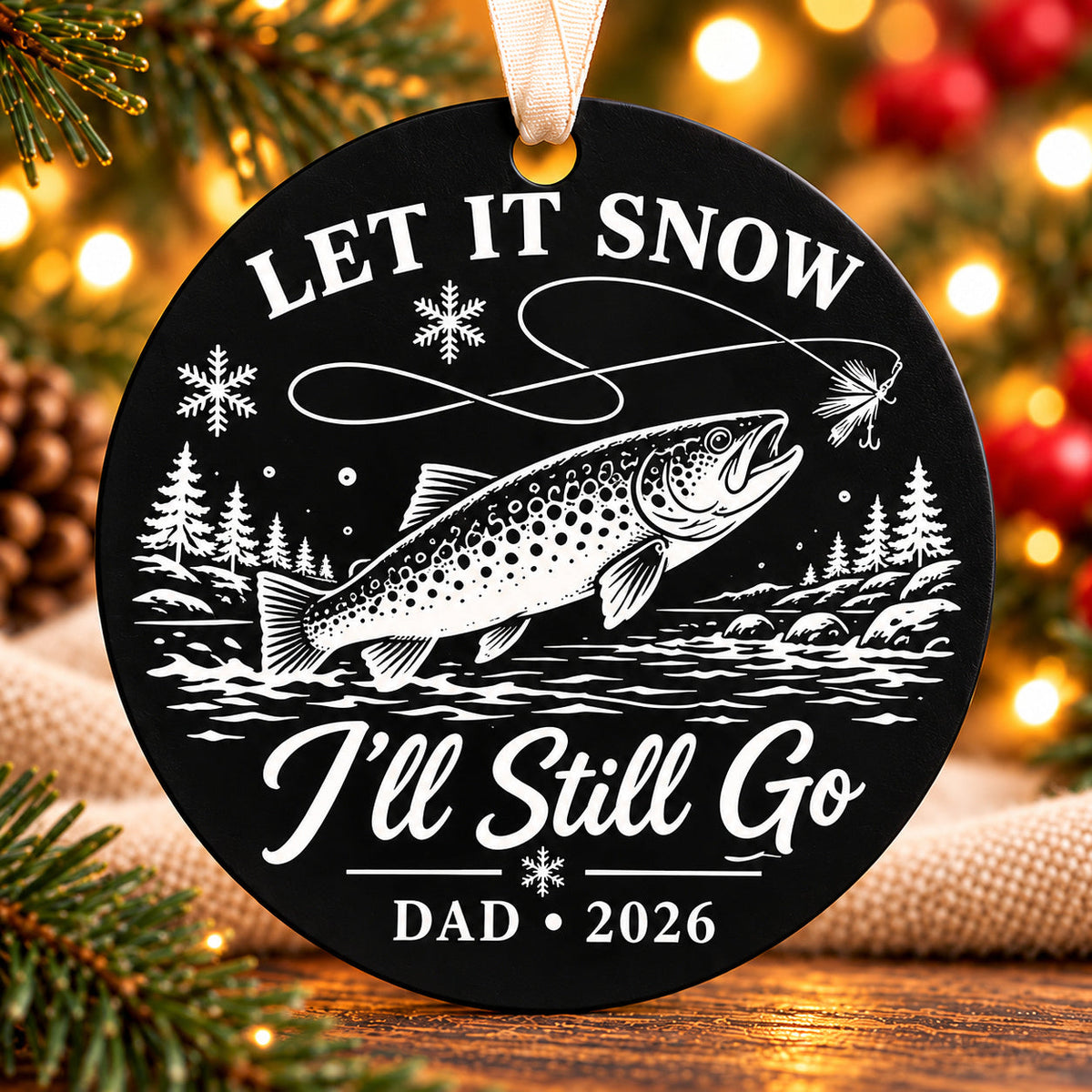 let it snow fishing ornament photo 1