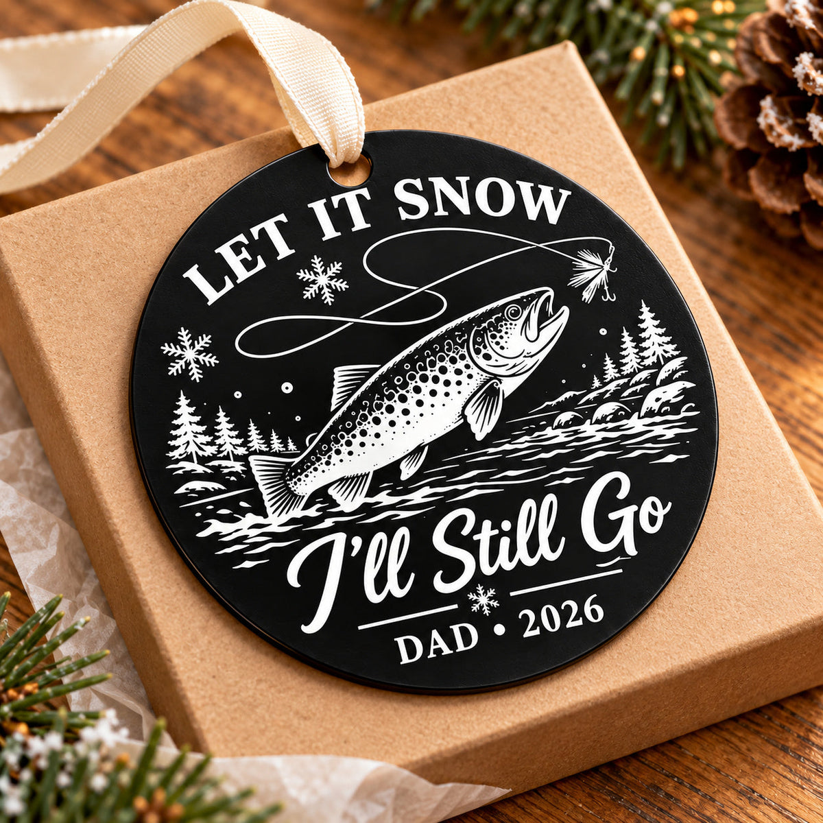 let it snow fishing ornament photo 2