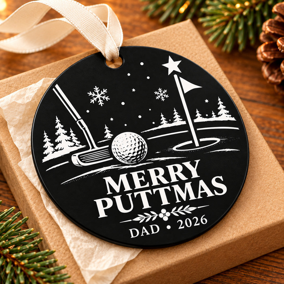 merry puttmas personalized golf Christmas ornament — photo 2