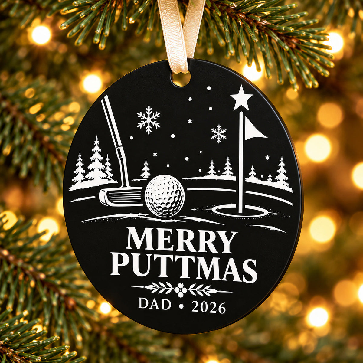 merry puttmas personalized golf Christmas ornament — photo 3