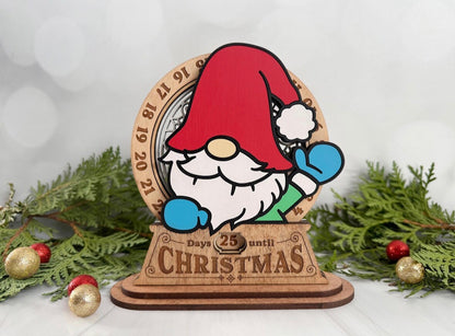 Christmas Countdown Decoration – Santa, Frosty, Reindeer, Nutcracker & Gnome (7” Tall)