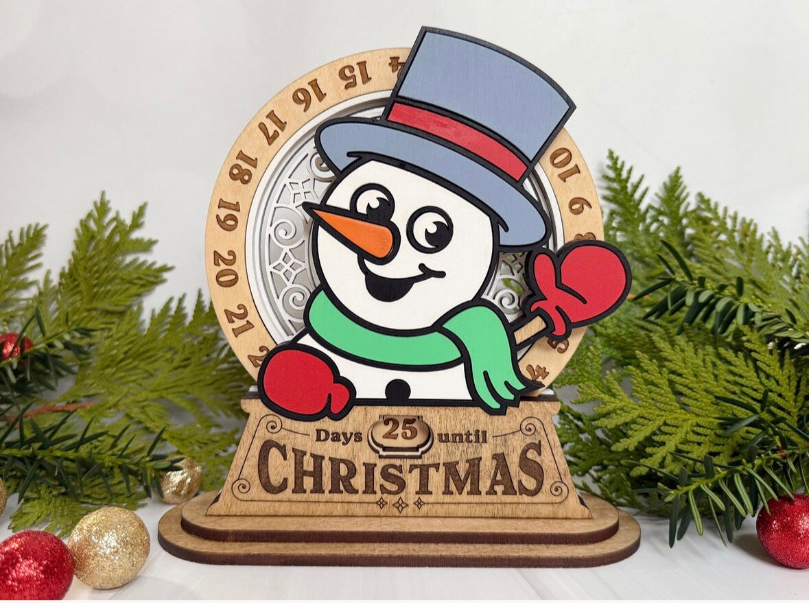 Christmas Countdown Decoration – Santa, Frosty, Reindeer, Nutcracker & Gnome (7” Tall)