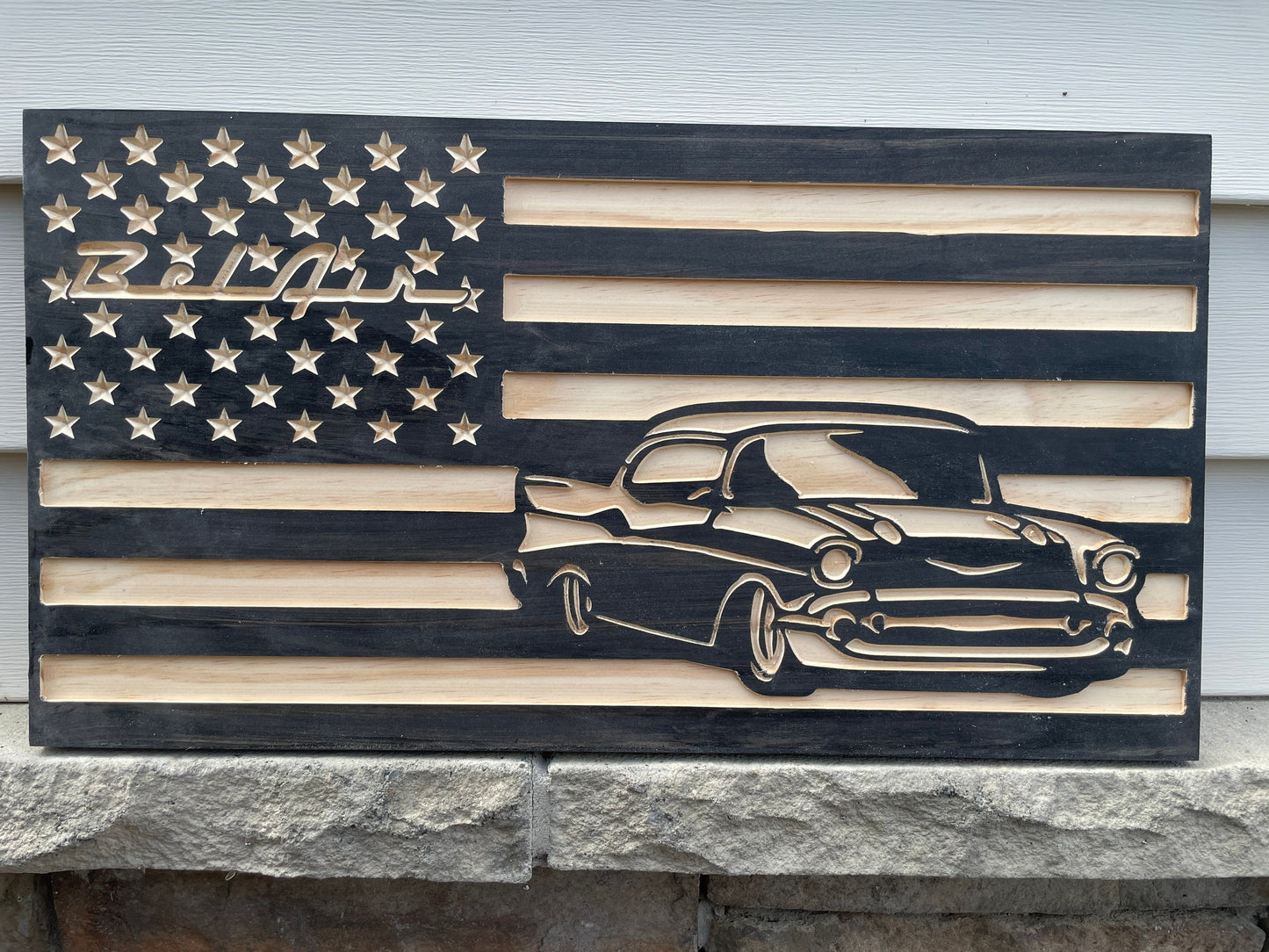 1957 Chevrolet American Flag | 57 Chevy | Chevy BelAir | Muscle Car | Custom American Flag