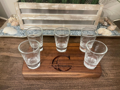 Shot Flight Tray | Shot Glass Flight Board | Personalized Flight Board | New Home Gift | Wedding Gift | Best Man Gift