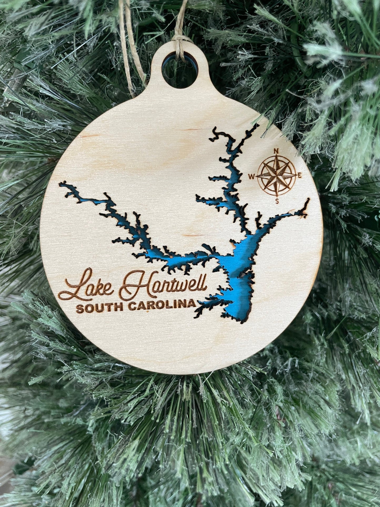 Lake Hartwell South Carolina Christmas Ornament | Wooden Christmas Ornament | Personalized Ornament | Clemson