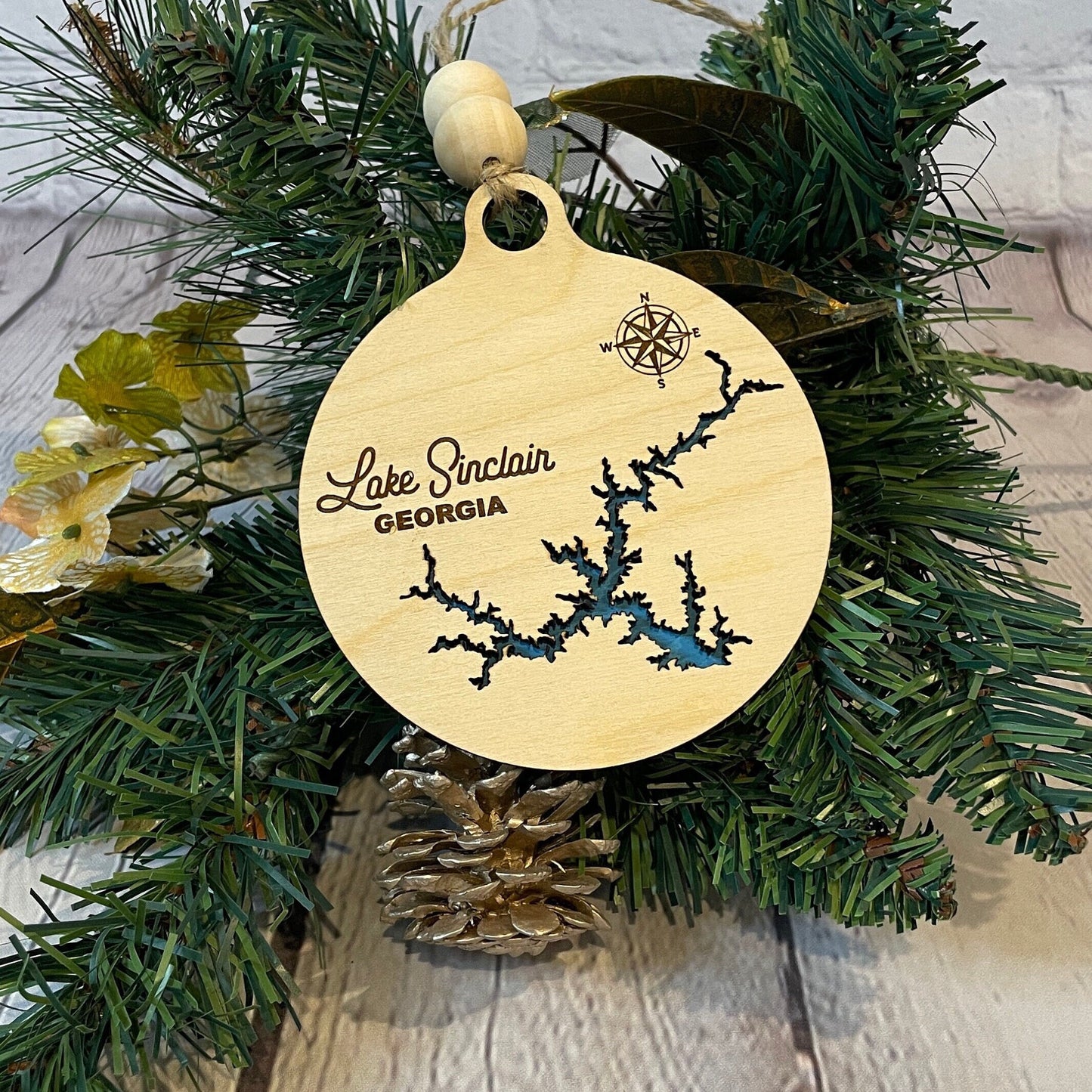 Lake Sinclair Georgia Christmas Ornament | Wooden Christmas Ornament | Personalized Ornament | Lake Ornament