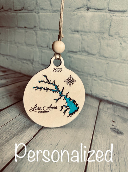 Lake Anna Virginia Christmas Ornament | Wooden Christmas Ornament | Personalized Ornament | LKA