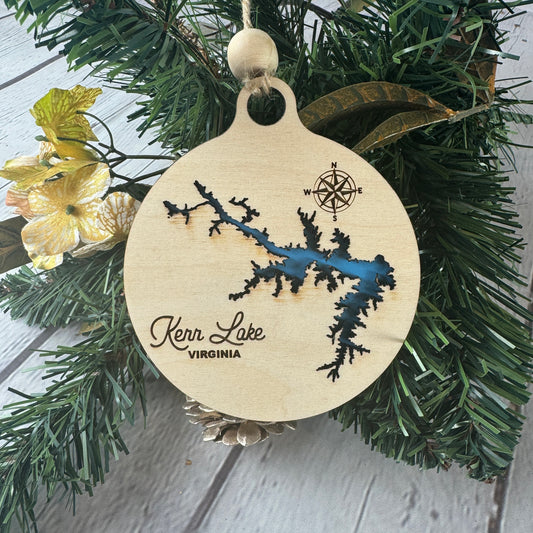 Kerr Lake Virginia Christmas Ornament | Wooden Christmas Ornament | Personalized Ornament | Lake Ornament