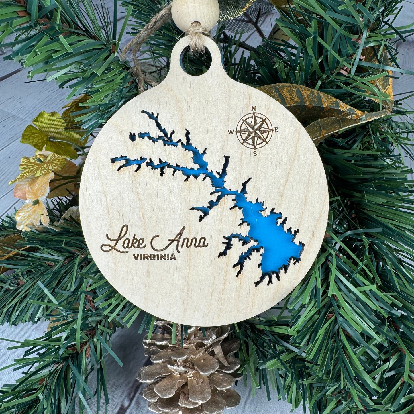 Lake Anna Virginia Christmas Ornament | Wooden Christmas Ornament | Personalized Ornament | LKA