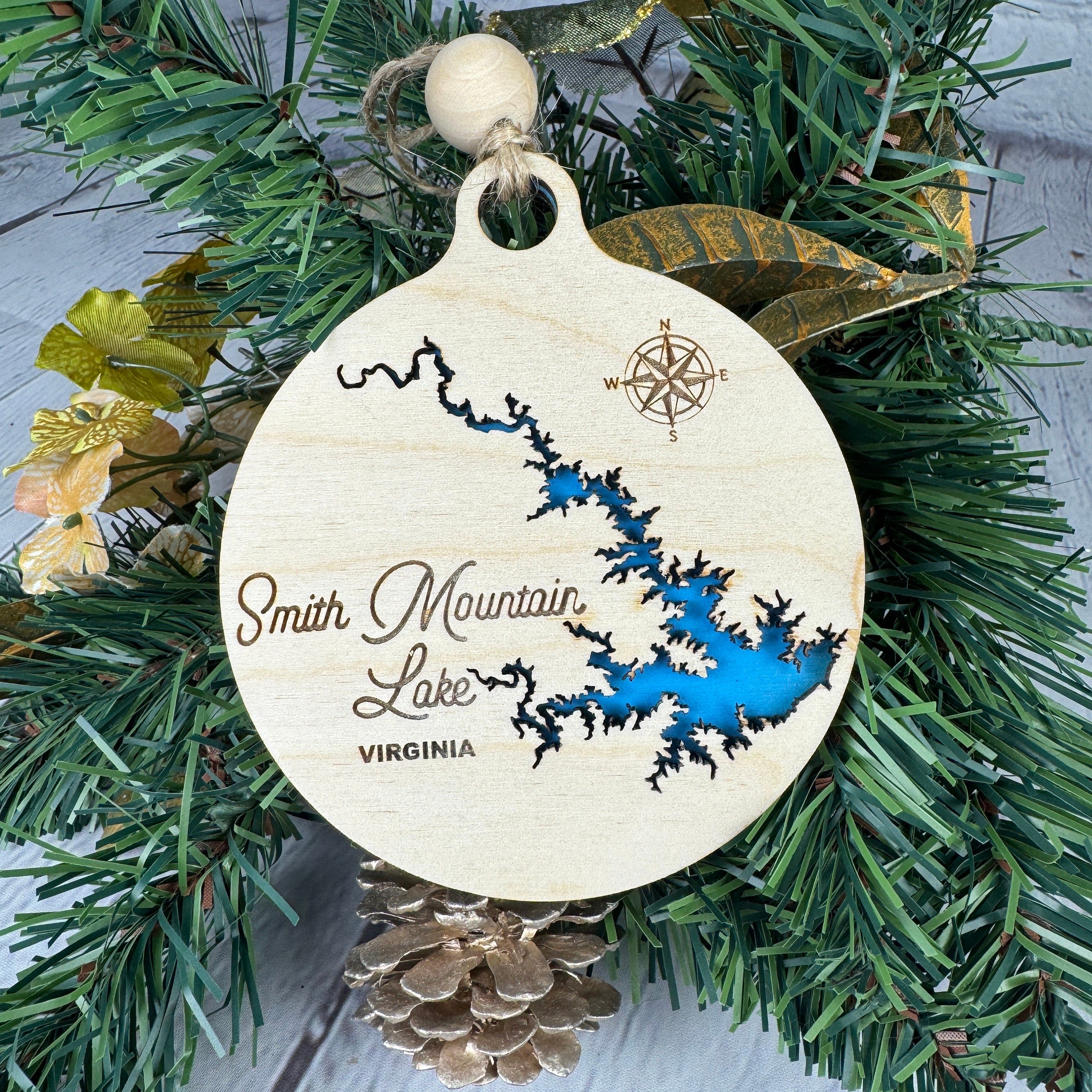 Smith Mountain Lake Virginia Christmas Ornament | Wooden Christmas