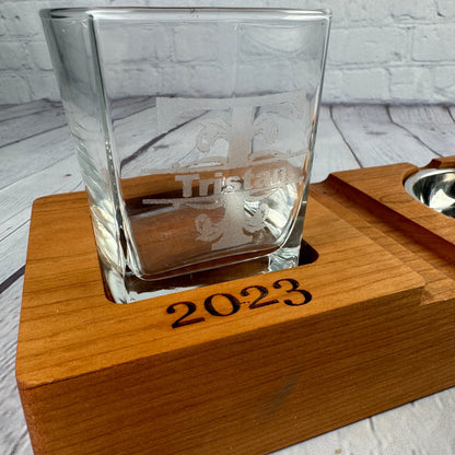 Bourbon and Cigar Tray | Wooden bourbon and cigar tray | Wooden Cigar Ash Tray