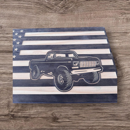 Ford Truck Wooden American Flag | Ford Flag | Ford American Flag | Custom American Flag