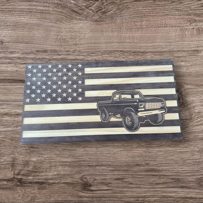 Ford Truck Wooden American Flag | Ford Flag | Ford American Flag | Custom American Flag